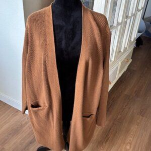Old Navy Camel Ribbed Knit Open Cardigan Duster XXL